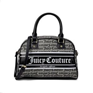 Juicy Couture Black Fashionista Bowler Logo Tote NWT